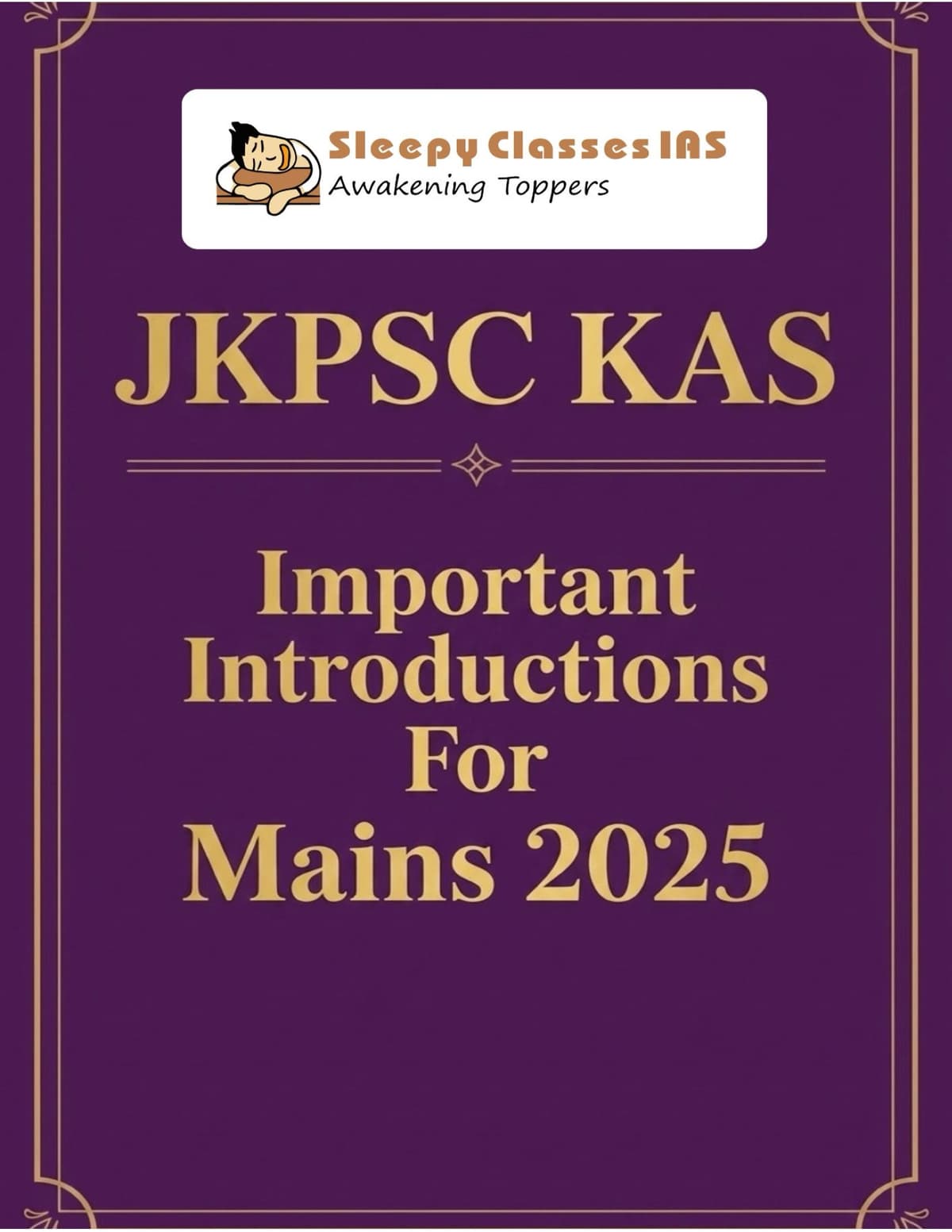 JKPSC KAS Important Introductions For Mains 2025